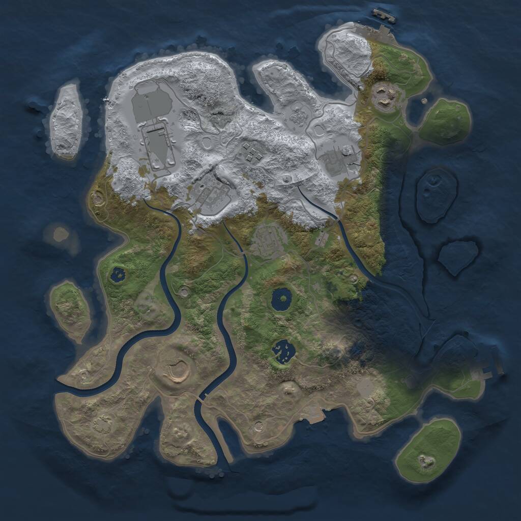 Rust Map: Procedural Map, Size: 3500, Seed: 1571176145, 14 Monuments