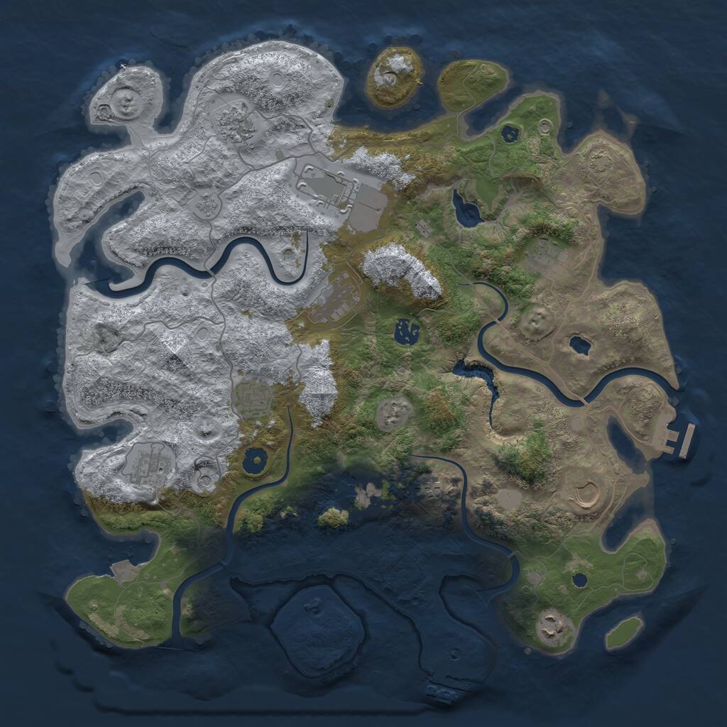 Rust Map: Procedural Map, Size: 4200, Seed: 552874, 17 Monuments