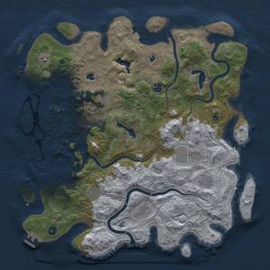 Thumbnail Rust Map: Procedural Map, Size: 4500, Seed: 1320218219, 14 Monuments
