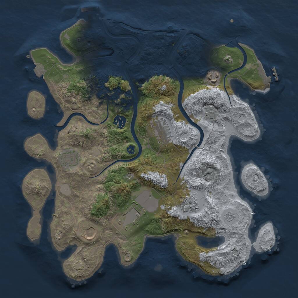 Rust Map: Procedural Map, Size: 3500, Seed: 893814021, 14 Monuments