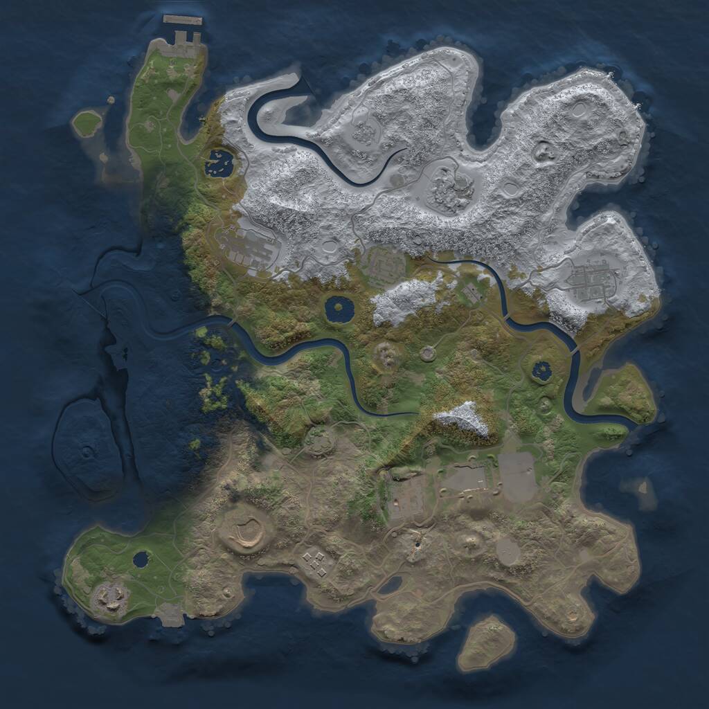 Rust Map: Procedural Map, Size: 3700, Seed: 190, 15 Monuments