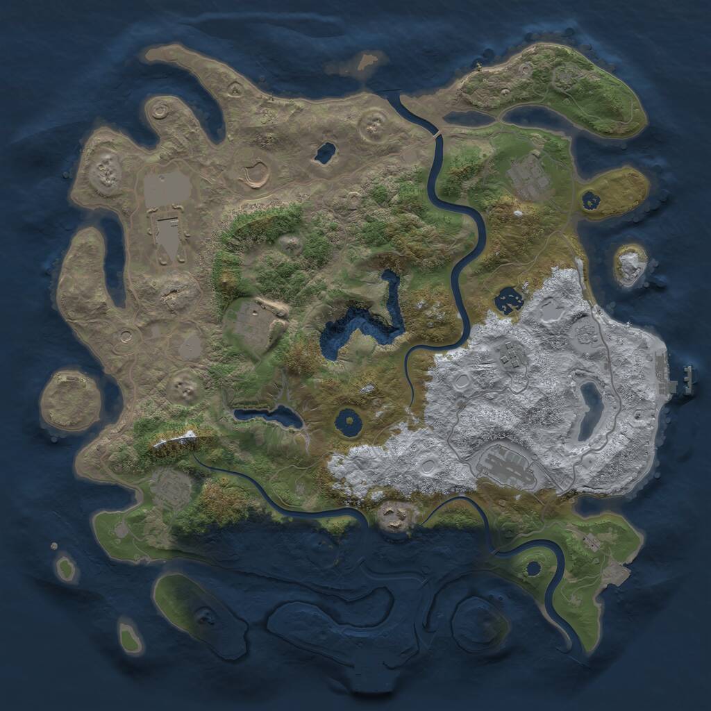 Rust Map: Procedural Map, Size: 4000, Seed: 974214114, 15 Monuments