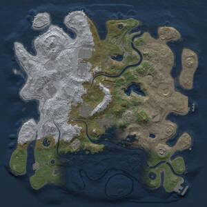 Thumbnail Rust Map: Procedural Map, Size: 4000, Seed: 1223969759, 14 Monuments