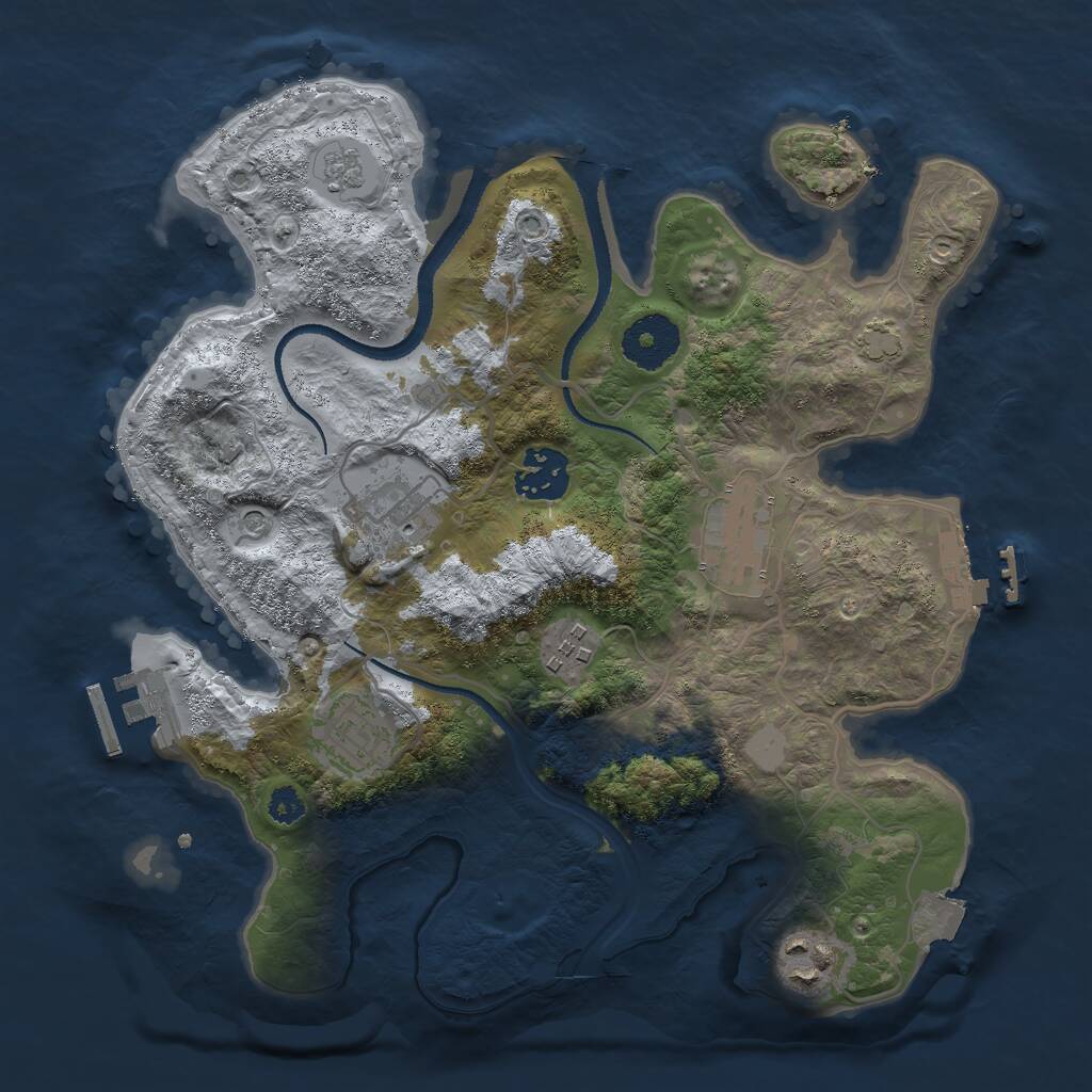 Rust Map: Procedural Map, Size: 3000, Seed: 49275, 12 Monuments