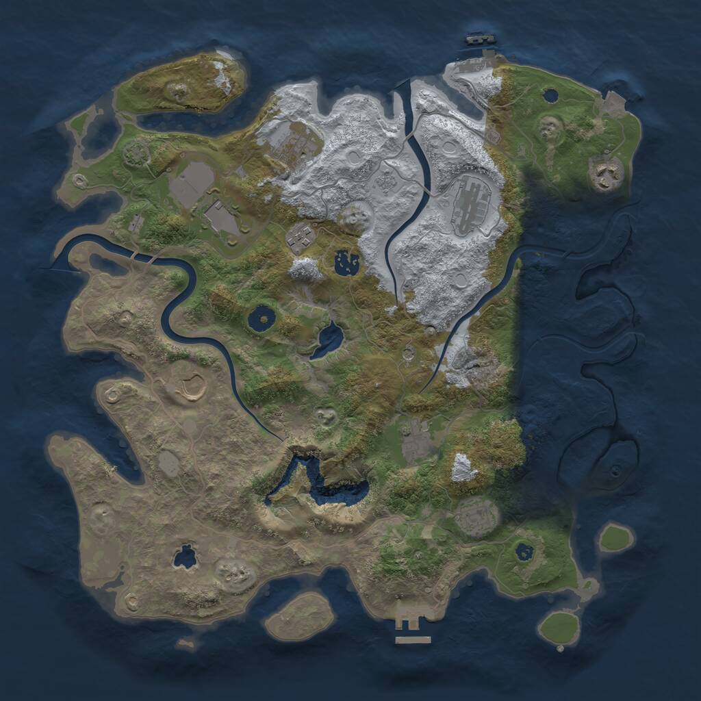 Rust Map: Procedural Map, Size: 4000, Seed: 13936, 15 Monuments