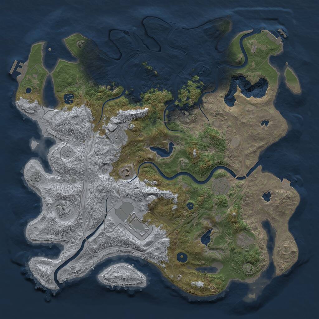 Rust Map: Procedural Map, Size: 4500, Seed: 341656729, 14 Monuments