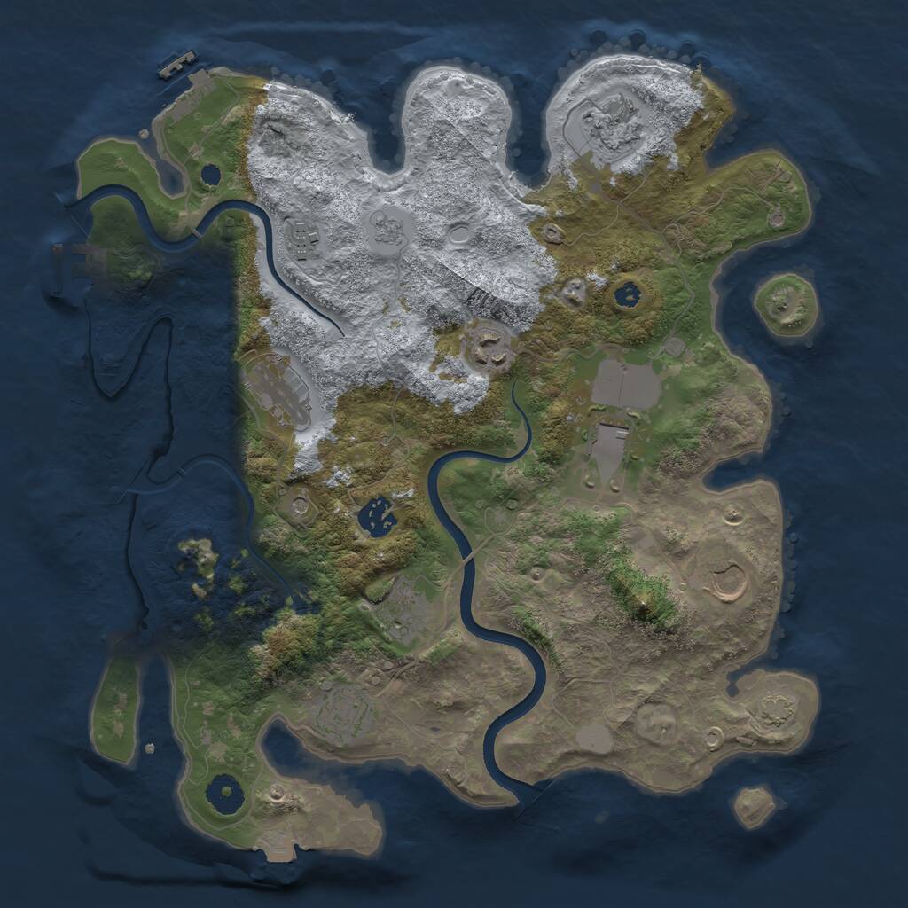 Rust Map: Procedural Map, Size: 3600, Seed: 108082, 15 Monuments