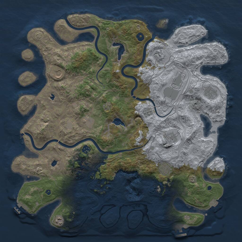 Rust Map: Procedural Map, Size: 4500, Seed: 626509022, 16 Monuments