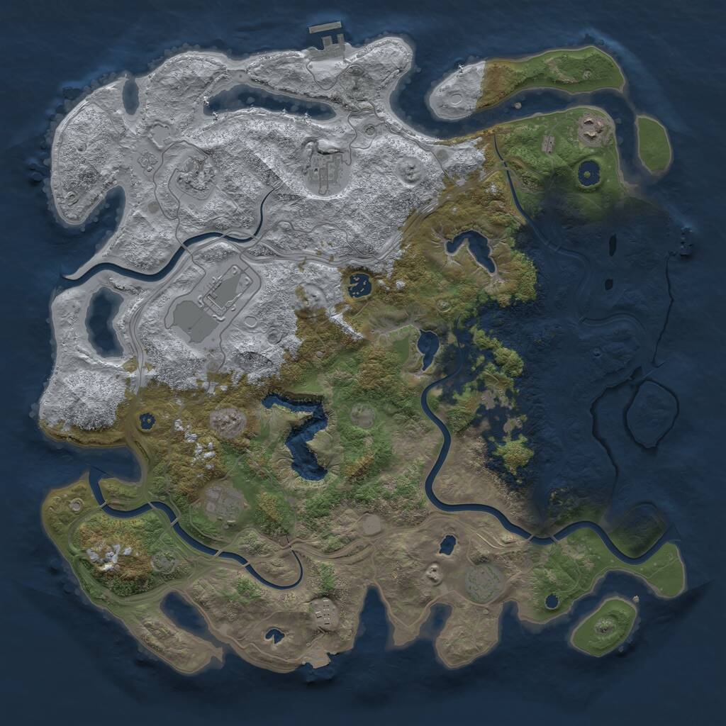 Rust Map: Procedural Map, Size: 4500, Seed: 952375, 15 Monuments