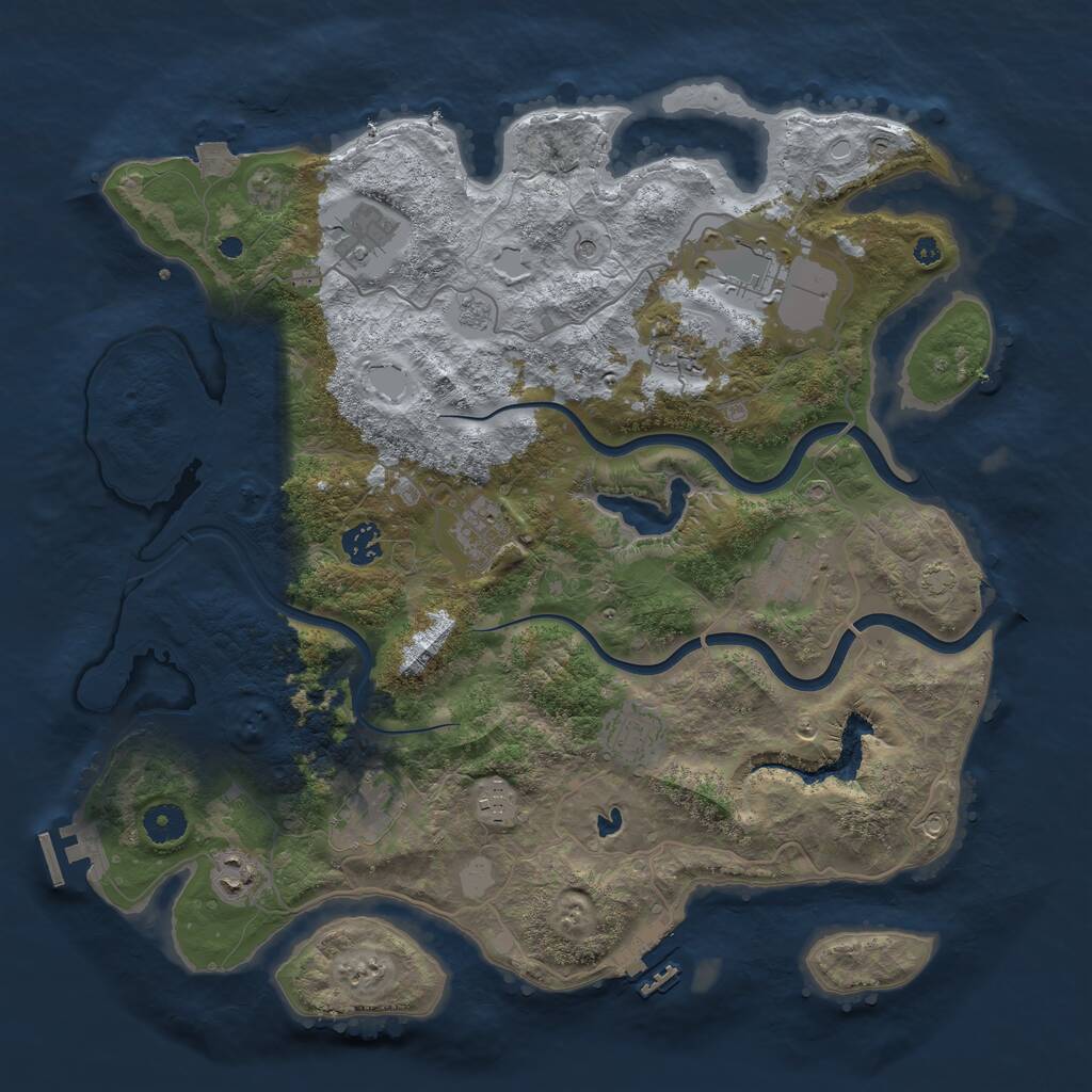 Rust Map: Procedural Map, Size: 4000, Seed: 1787055988, 16 Monuments
