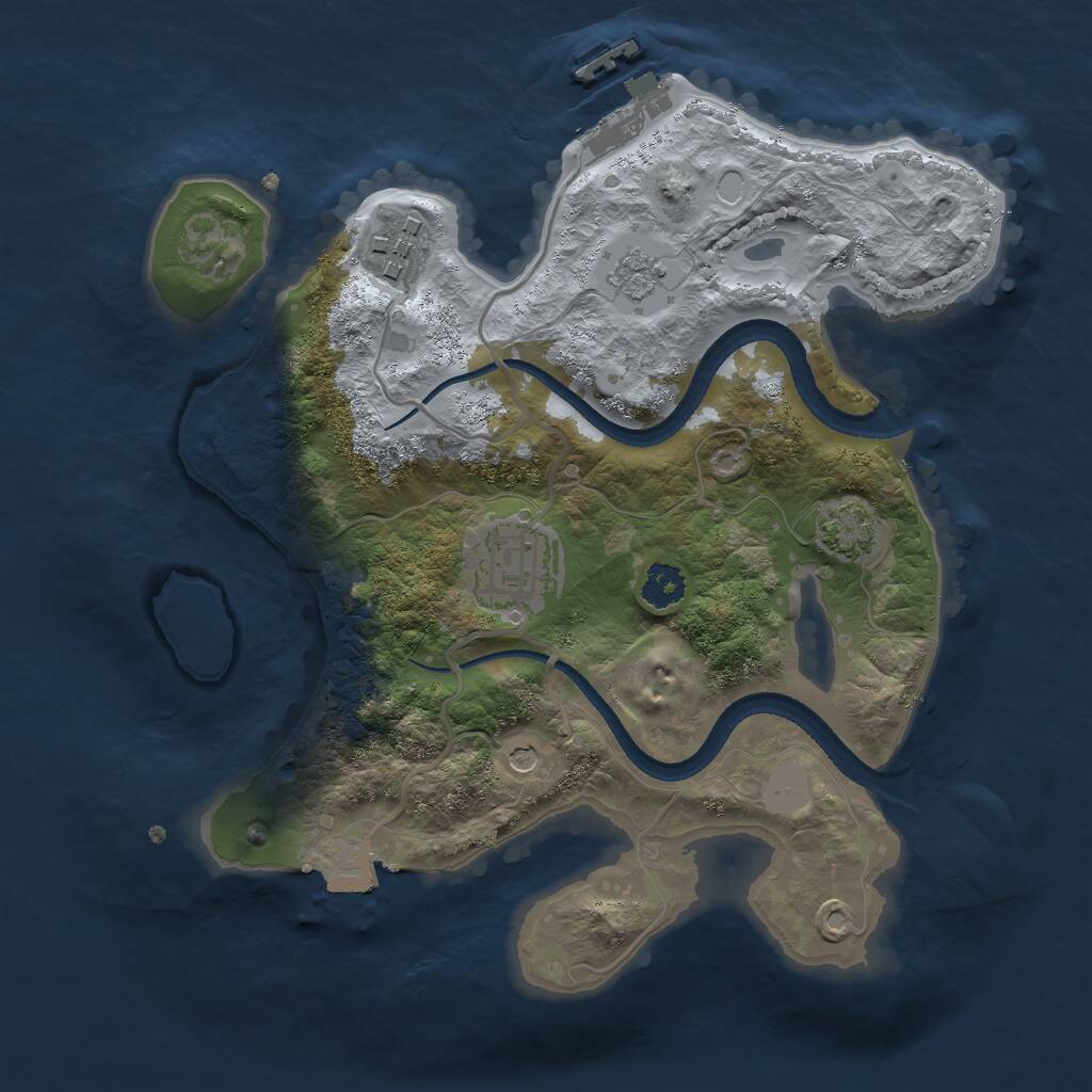 Rust Map: Procedural Map, Size: 2500, Seed: 49978, 7 Monuments