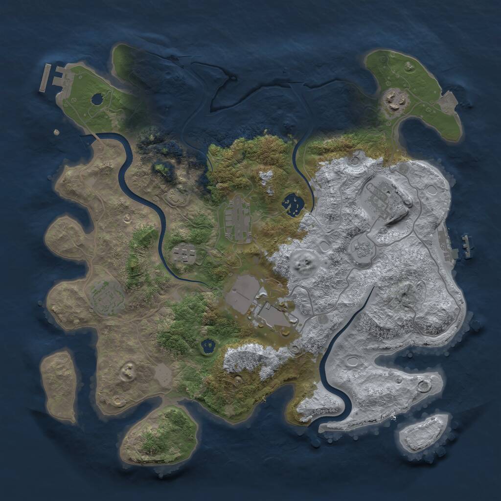 Rust Map: Procedural Map, Size: 3500, Seed: 1904919766, 13 Monuments