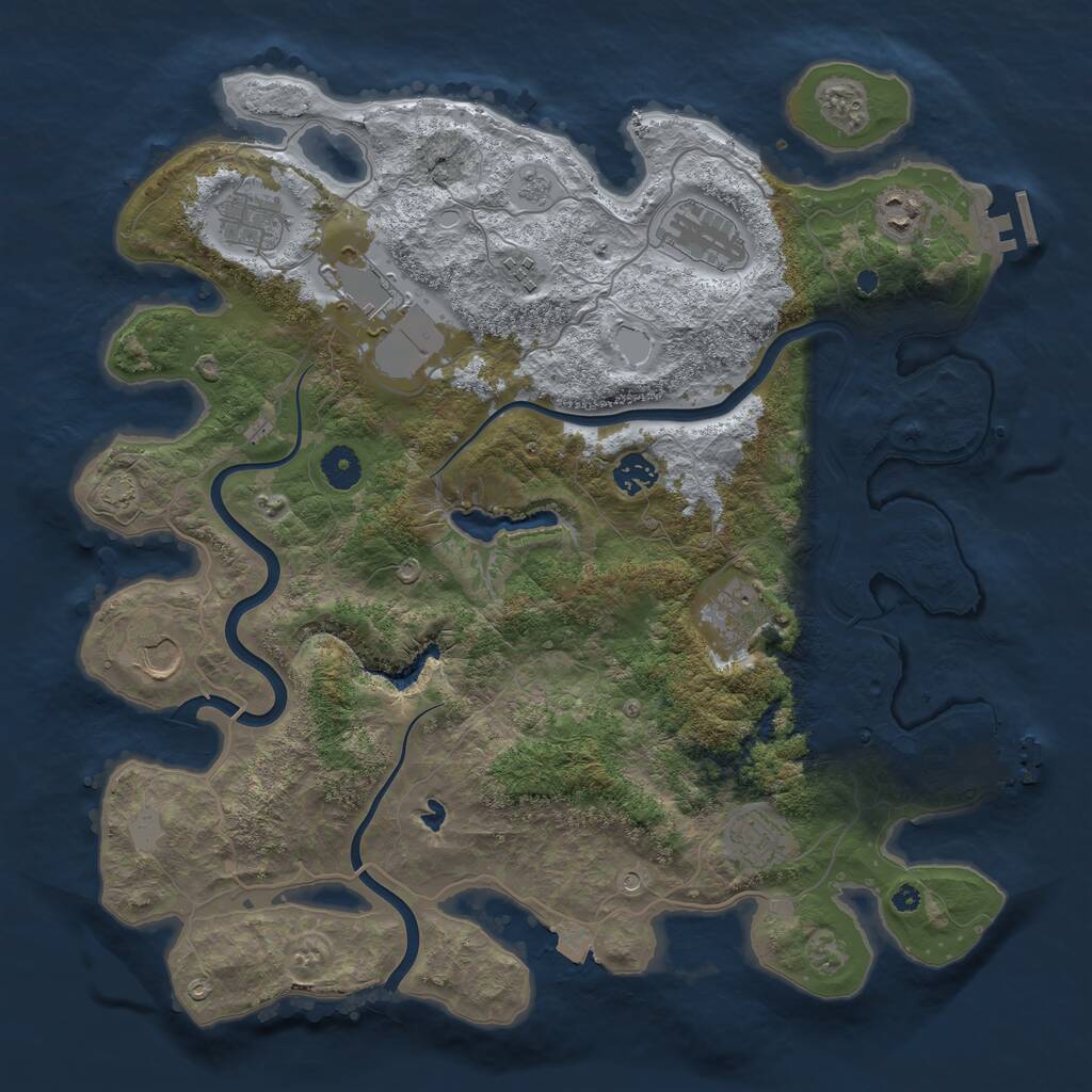 Rust Map: Procedural Map, Size: 4000, Seed: 2469946, 15 Monuments