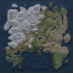 Thumbnail Rust Map: Procedural Map, Size: 5000, Seed: 265561435, 17 Monuments