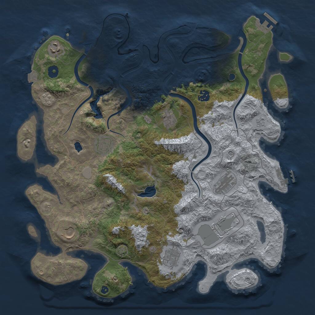 Rust Map: Procedural Map, Size: 4000, Seed: 133899139, 15 Monuments