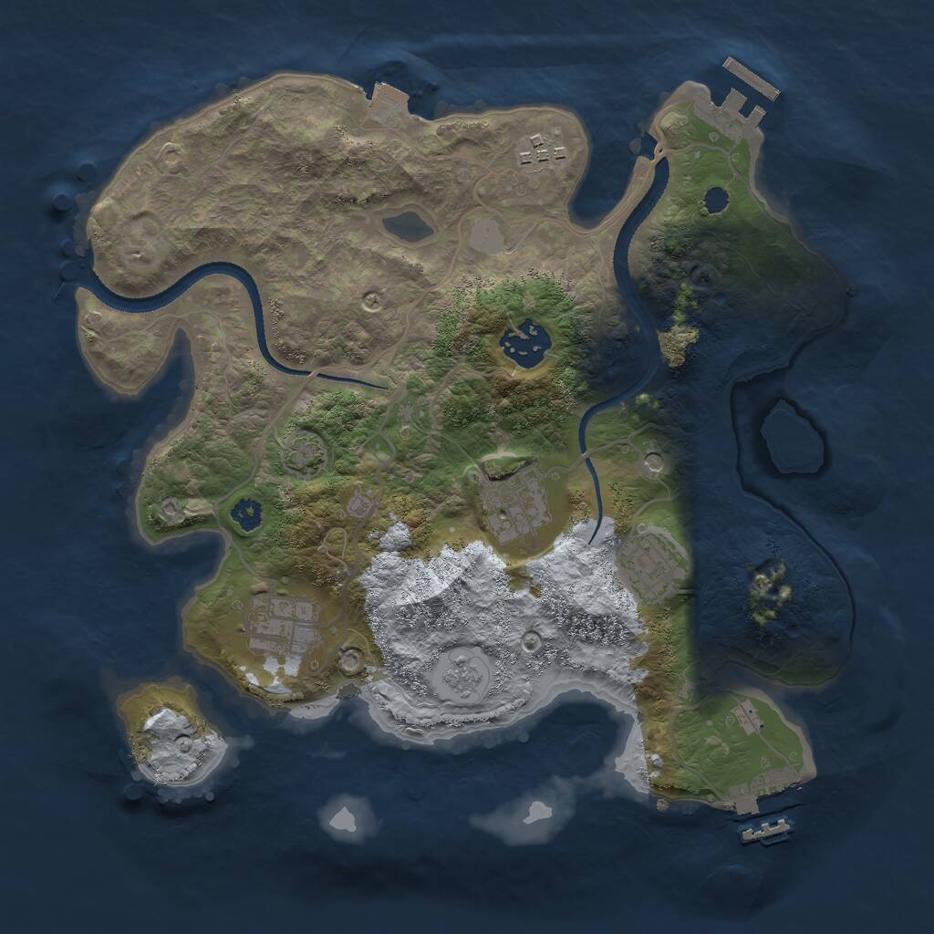 Rust Map: Procedural Map, Size: 3000, Seed: 67787, 11 Monuments