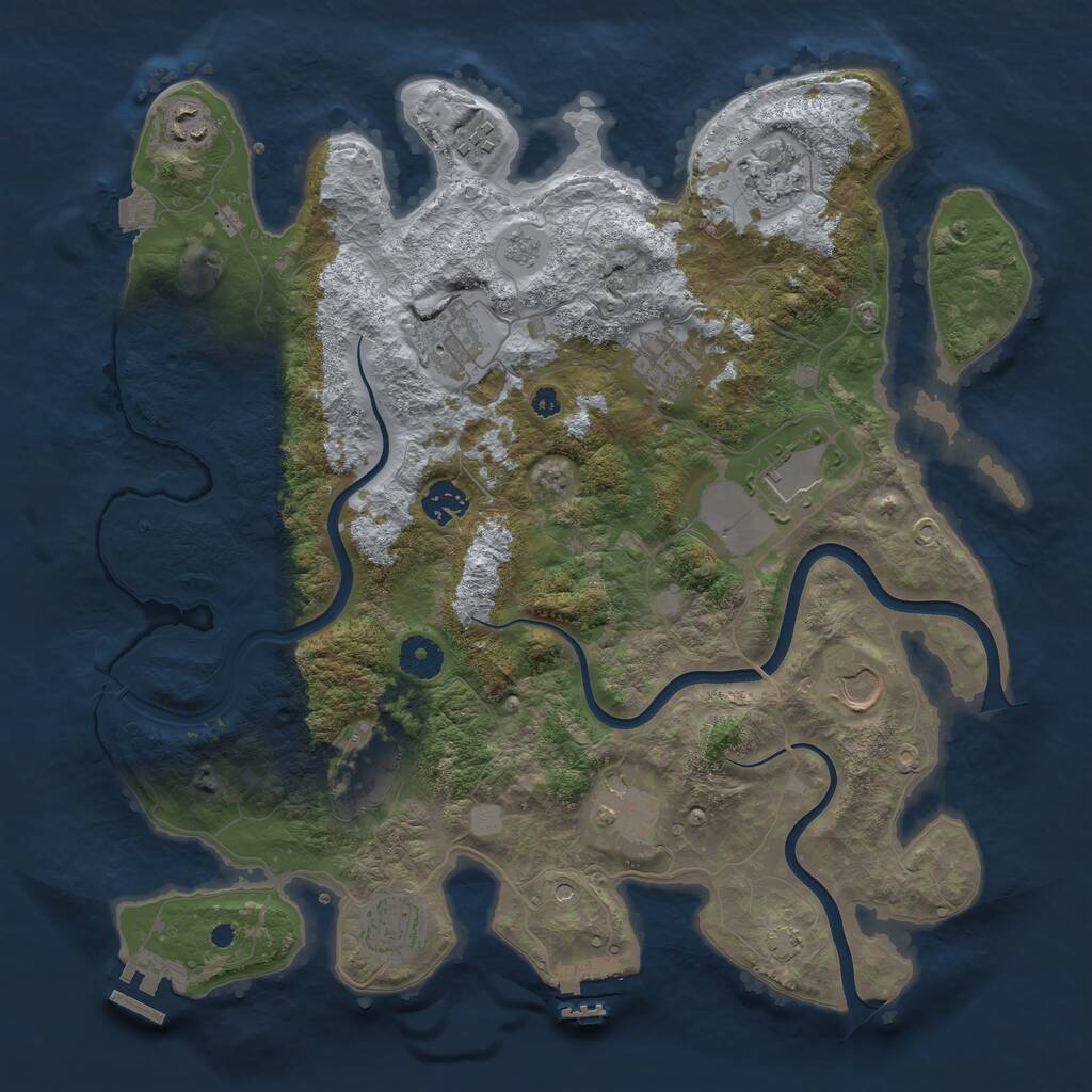 Rust Map: Procedural Map, Size: 3800, Seed: 319058710, 17 Monuments