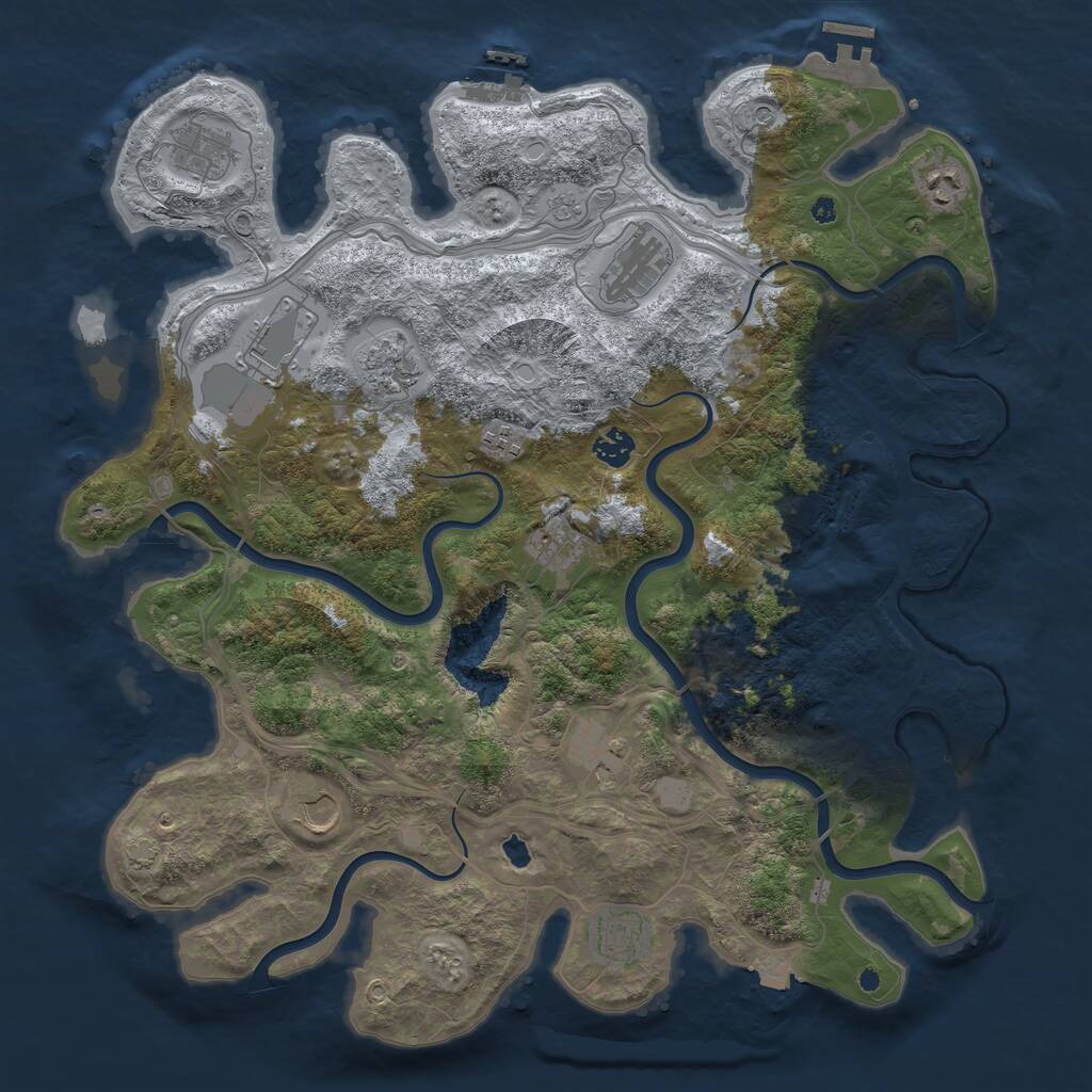 Rust Map: Procedural Map, Size: 4250, Seed: 728562878, 17 Monuments