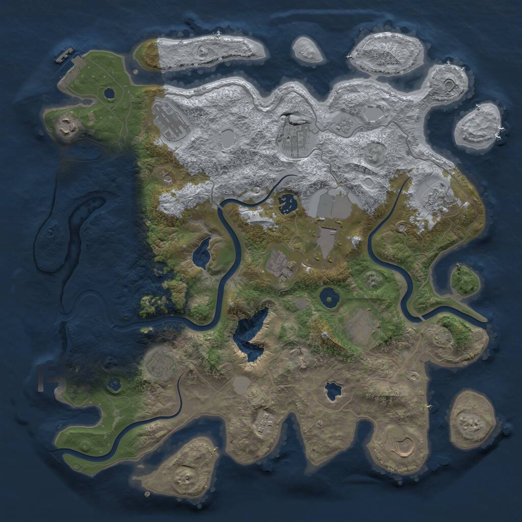 Rust Map: Procedural Map, Size: 4000, Seed: 272500, 17 Monuments