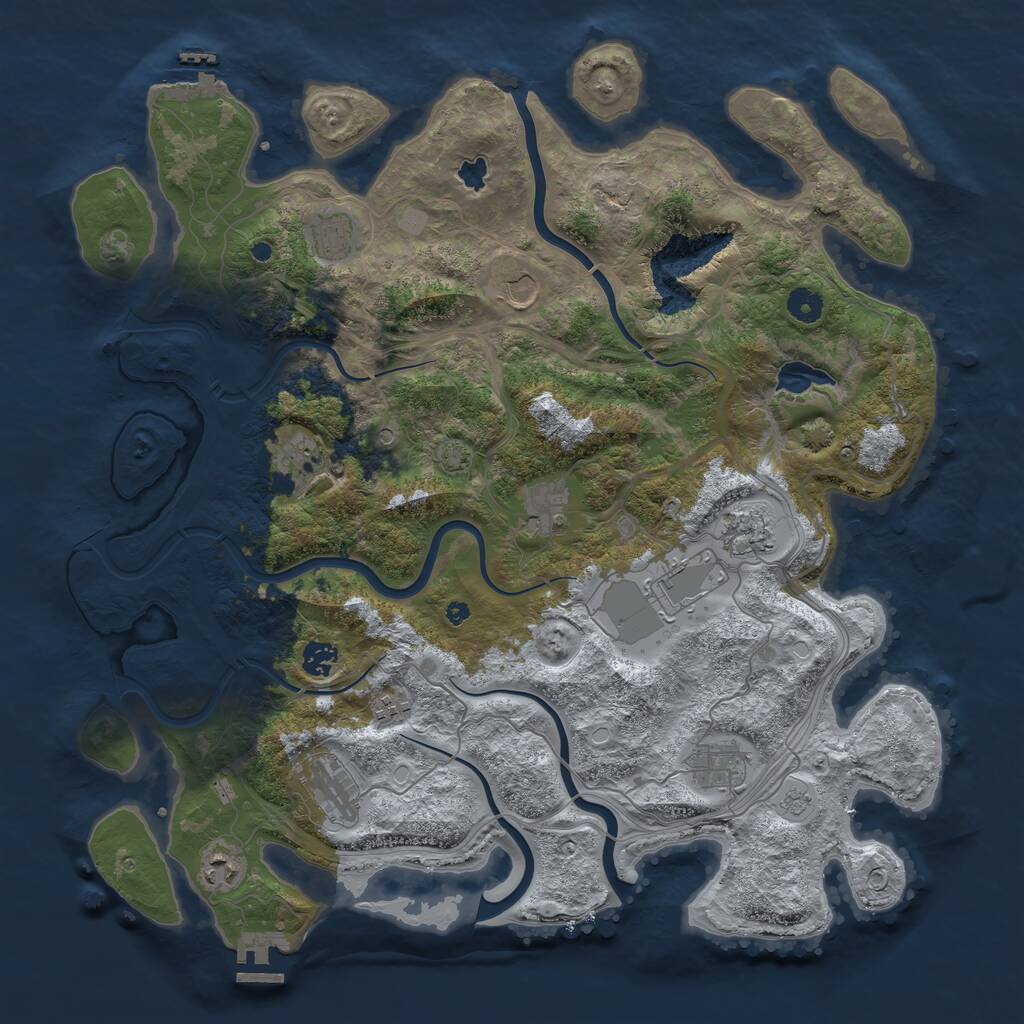 Rust Map: Procedural Map, Size: 4350, Seed: 551070029, 17 Monuments