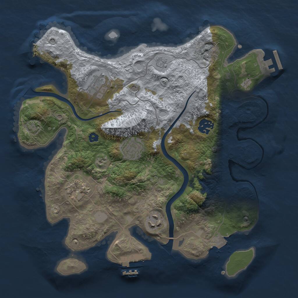 Rust Map: Procedural Map, Size: 3000, Seed: 1446496861, 11 Monuments