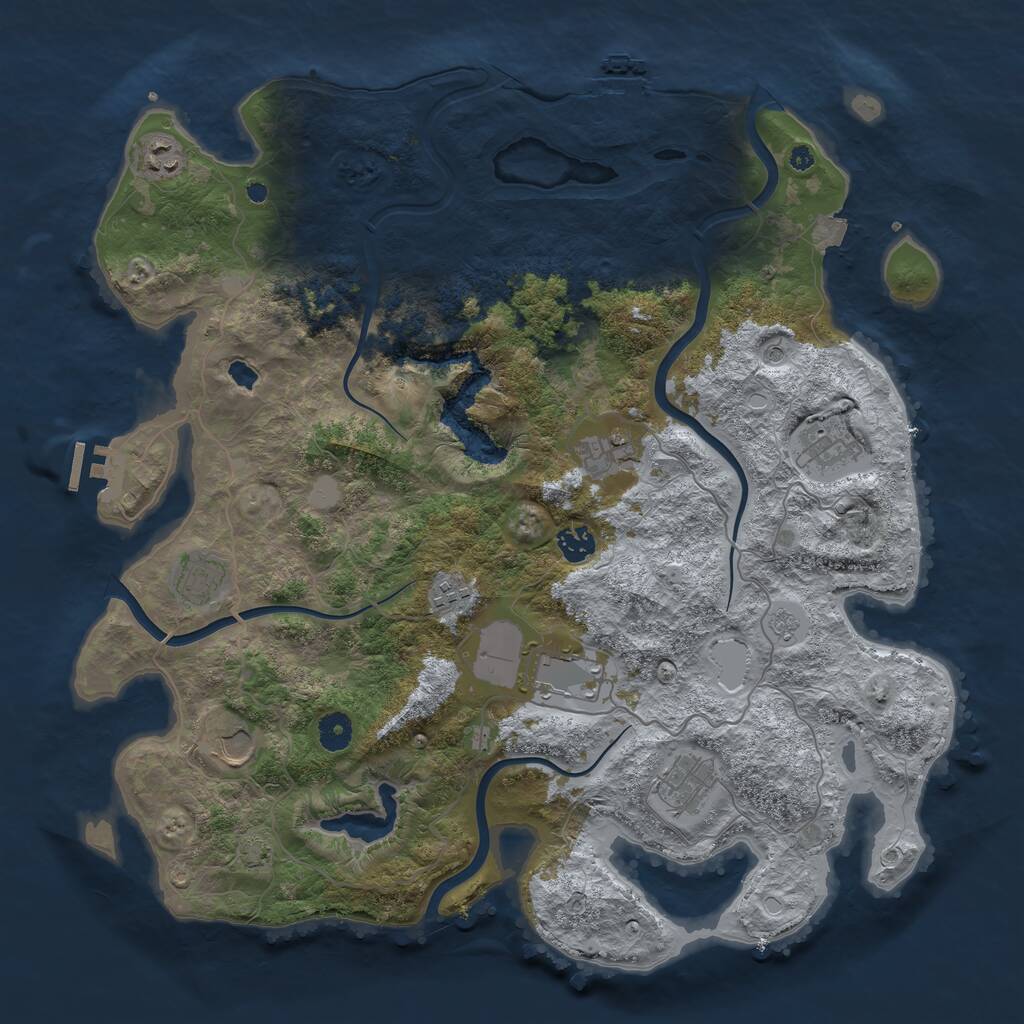 Rust Map: Procedural Map, Size: 4200, Seed: 1894106794, 15 Monuments