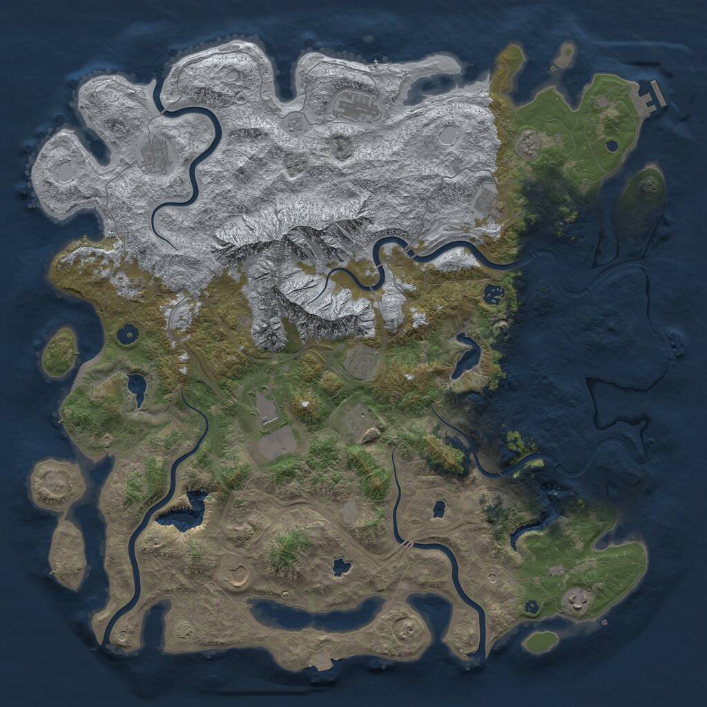 Rust Map: Procedural Map, Size: 5100, Seed: 87326, 17 Monuments
