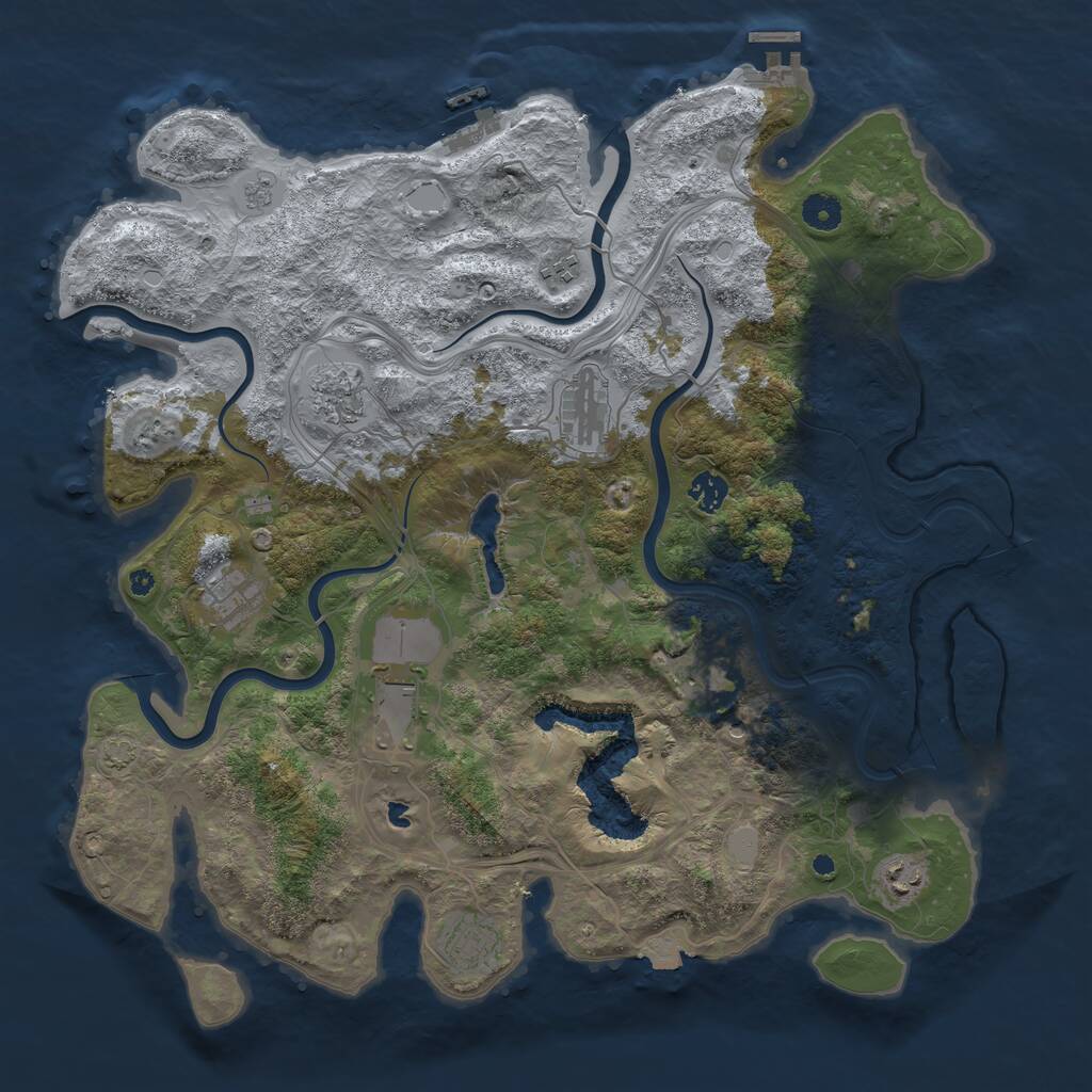 Rust Map: Procedural Map, Size: 4250, Seed: 90688051, 15 Monuments