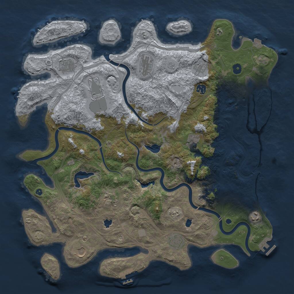 Rust Map: Procedural Map, Size: 4500, Seed: 335458688, 17 Monuments