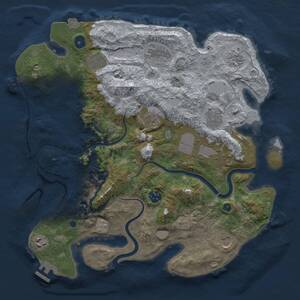 Thumbnail Rust Map: Procedural Map, Size: 3750, Seed: 104581, 16 Monuments