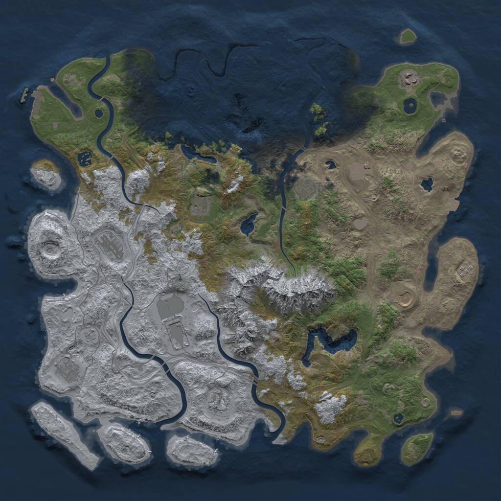 Rust Map: Procedural Map, Size: 5000, Seed: 40583183, 17 Monuments
