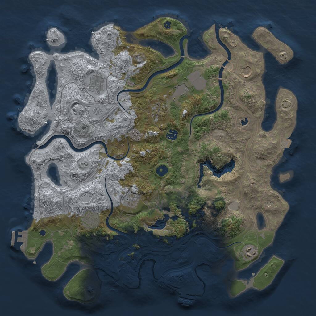Rust Map: Procedural Map, Size: 4250, Seed: 1955995595, 15 Monuments