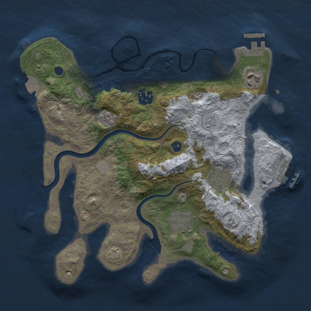 Rust Map: Procedural Map, Size: 3000, Seed: 303766068, 11 Monuments