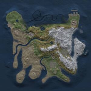 Thumbnail Rust Map: Procedural Map, Size: 3000, Seed: 303766068, 11 Monuments