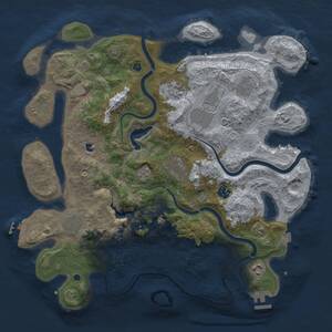Thumbnail Rust Map: Procedural Map, Size: 4000, Seed: 3818, 14 Monuments