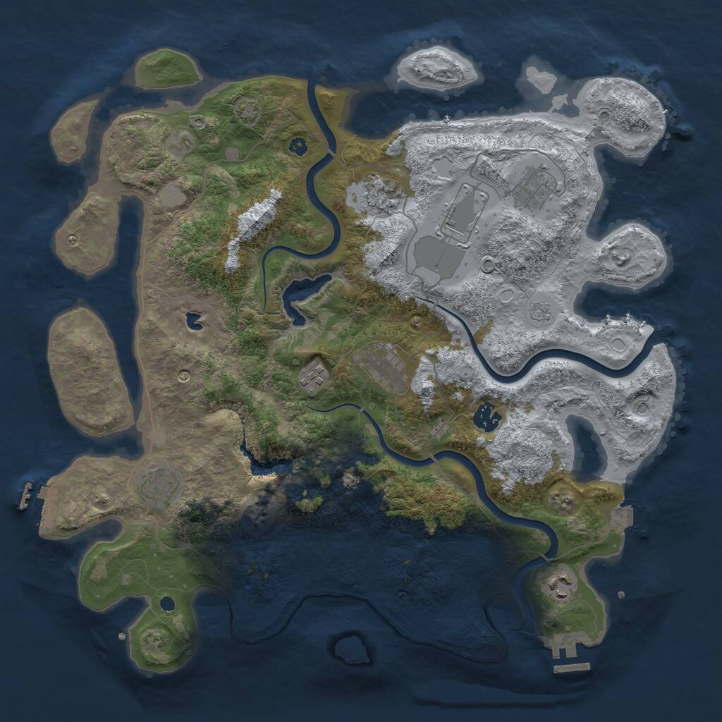 Rust Map: Procedural Map, Size: 4000, Seed: 3818, 14 Monuments