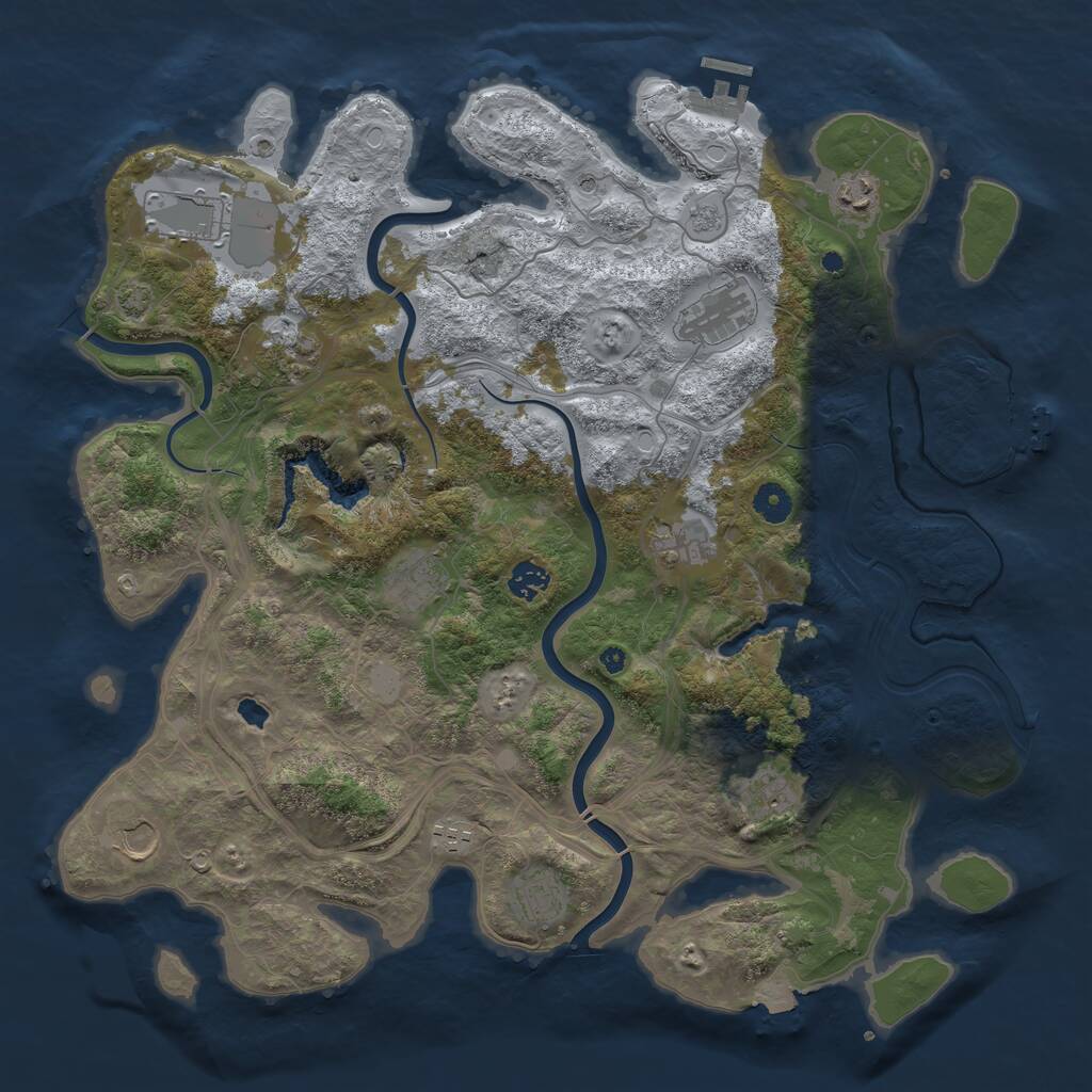 Rust Map: Procedural Map, Size: 4250, Seed: 447205879, 17 Monuments