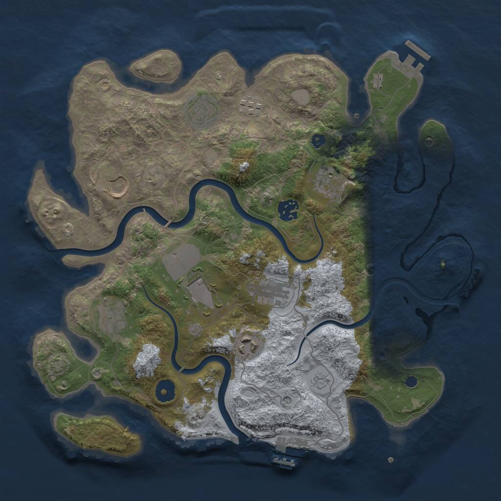 Rust Map: Procedural Map, Size: 3500, Seed: 505720272, 15 Monuments