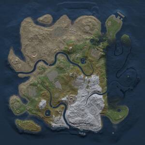 Thumbnail Rust Map: Procedural Map, Size: 3500, Seed: 505720272, 15 Monuments