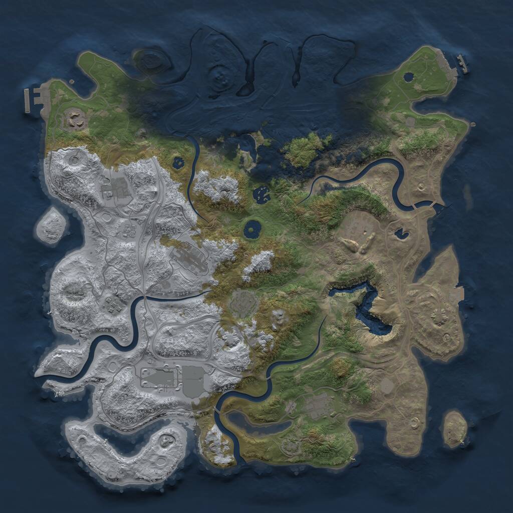 Rust Map: Procedural Map, Size: 4250, Seed: 998252264, 15 Monuments