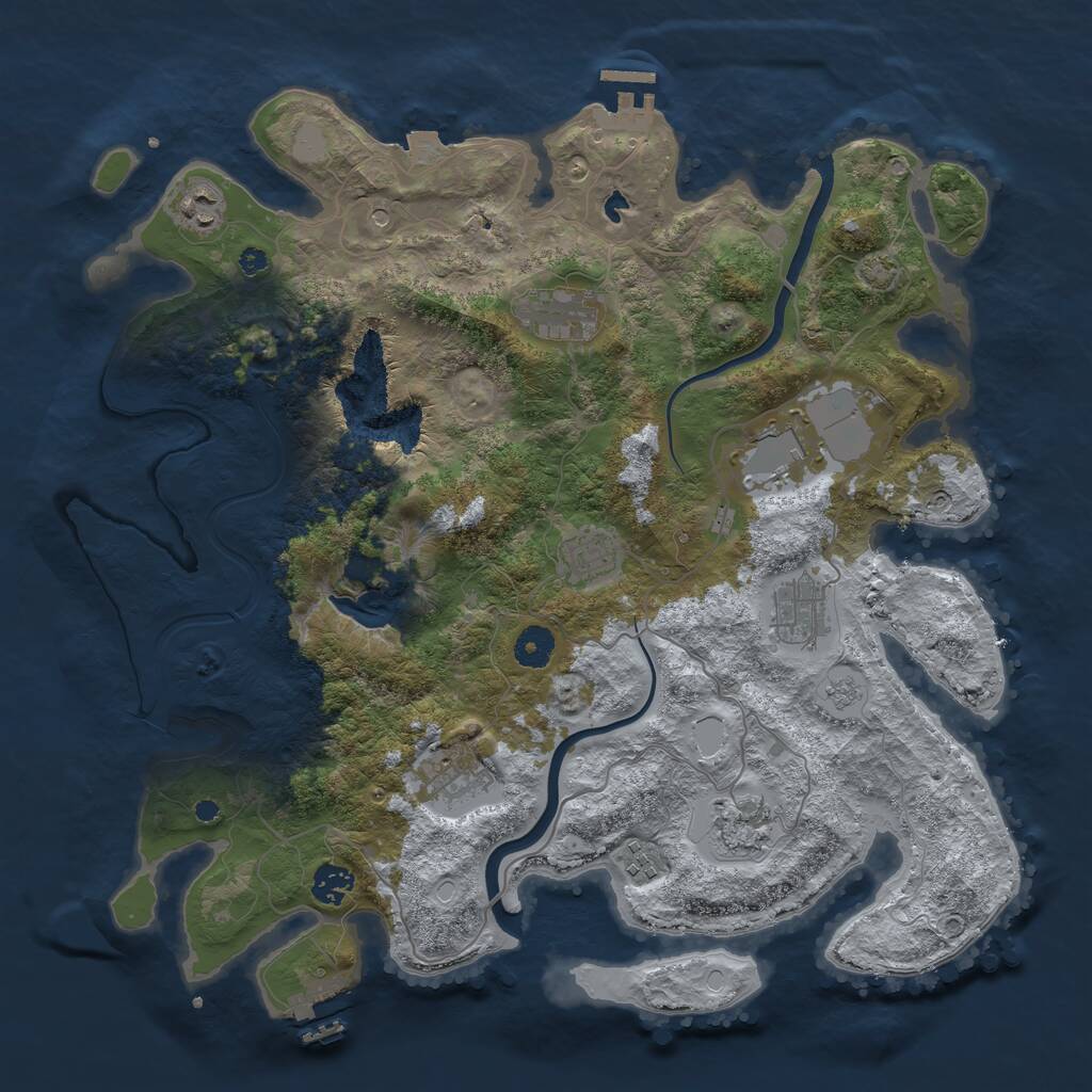 Rust Map: Procedural Map, Size: 4000, Seed: 1743172379, 15 Monuments