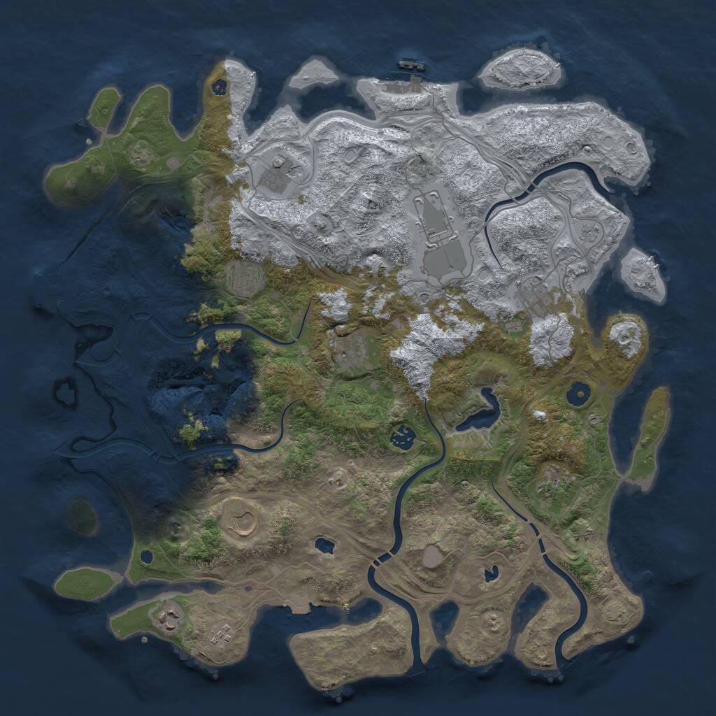 Rust Map: Procedural Map, Size: 4500, Seed: 3487548, 16 Monuments