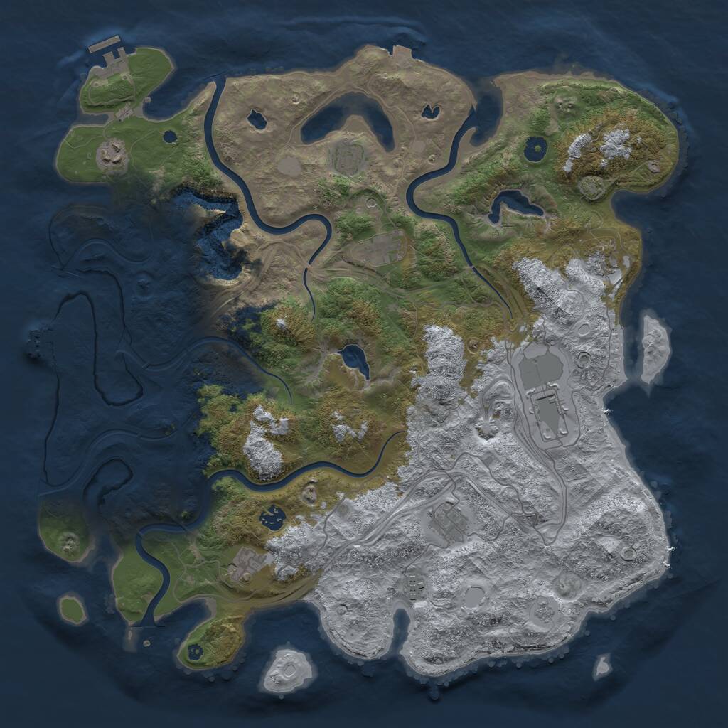 Rust Map: Procedural Map, Size: 4500, Seed: 881995298, 15 Monuments