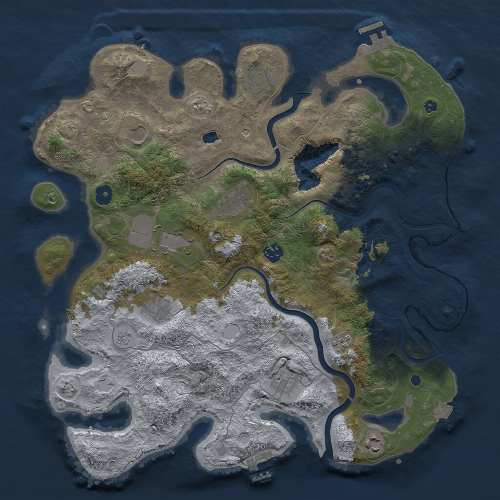 Rust Map: Procedural Map, Size: 4000, Seed: 1516113169, 15 Monuments