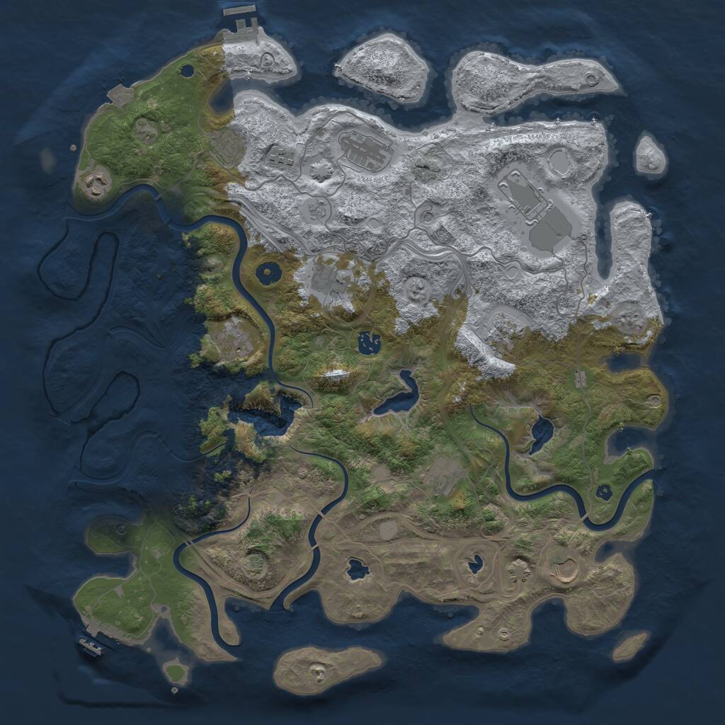 Rust Map: Procedural Map, Size: 4500, Seed: 1682702403, 17 Monuments