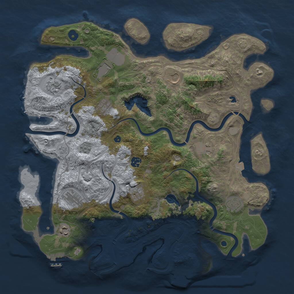 Rust Map: Procedural Map, Size: 4250, Seed: 1938614560, 17 Monuments