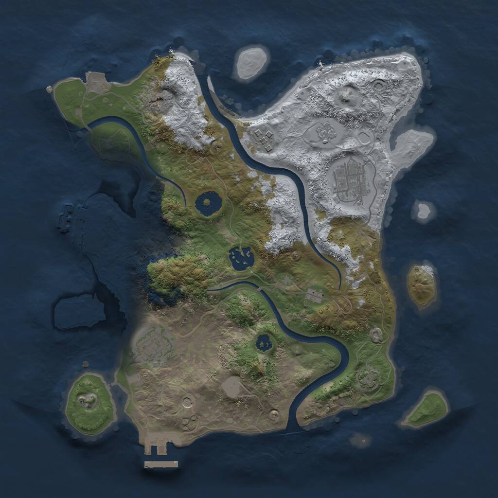 Rust Map: Procedural Map, Size: 3000, Seed: 1532979069, 10 Monuments