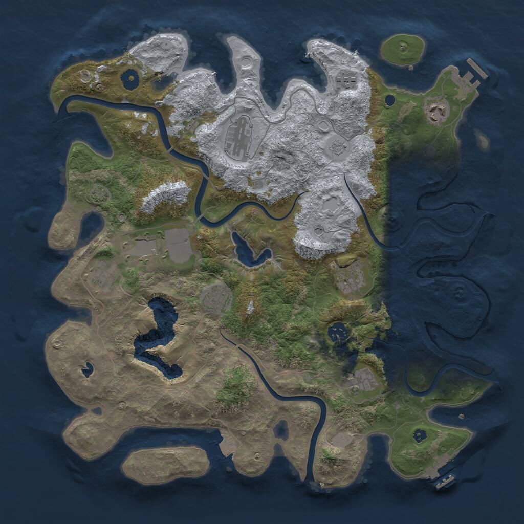 Rust Map: Procedural Map, Size: 4000, Seed: 1806202699, 15 Monuments