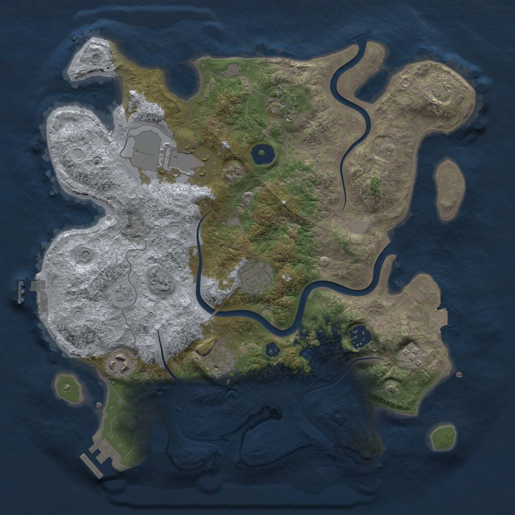 Rust Map: Procedural Map, Size: 3500, Seed: 40883241, 13 Monuments