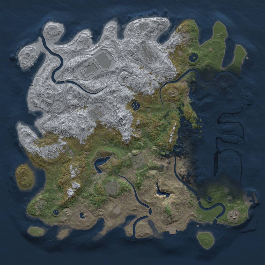 Rust Map: Procedural Map, Size: 4500, Seed: 106106984, 15 Monuments
